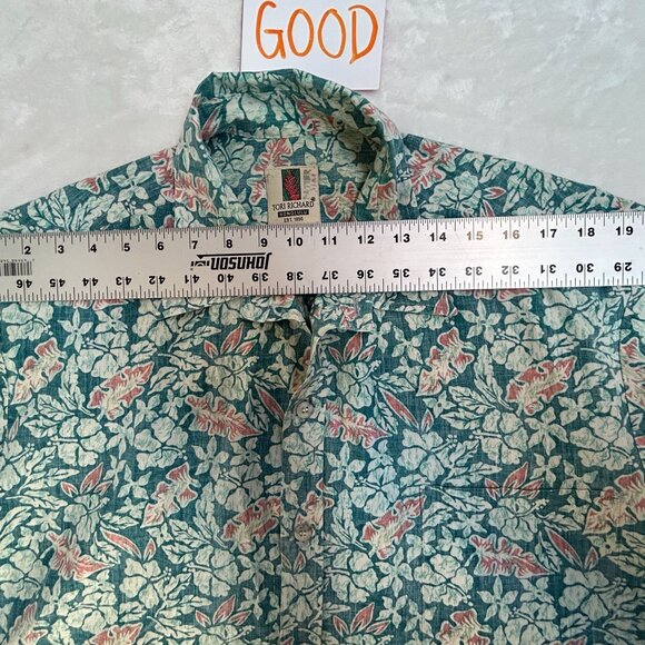 Vintage Tori Richard Honolulu Mens Floral Print Button Up Hawaiian Shirt Large - Picture 6 of 8